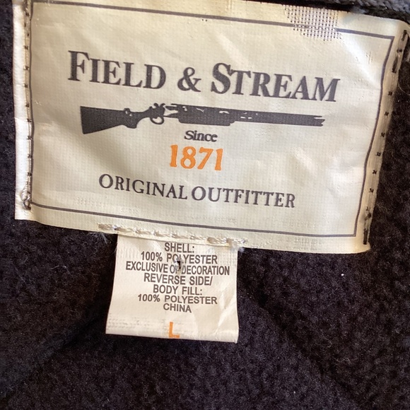 Field and Stream Mens Large Brown Camo Quilted reversible zipper vest. Outdoors - Picture 3 of 12